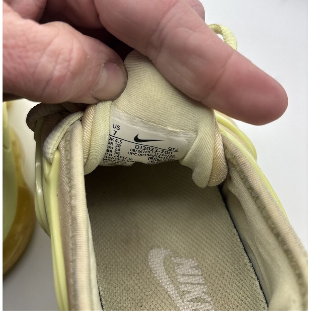 Size 7 Nike Air VaporMax Plus Cream & Green/Yellow DJ3023-700 - Picture 12 of 13